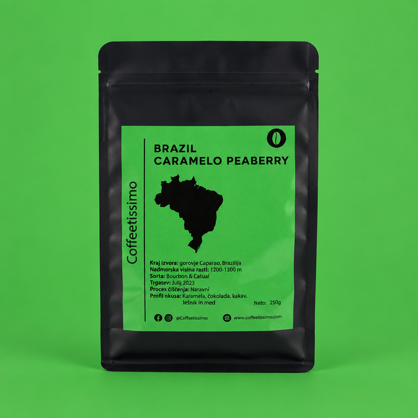 Brazil Caramelo Peaberry – Redka specialty kava iz regije Caparao